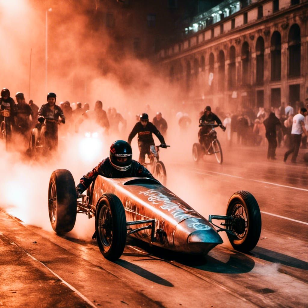 Dragsters Race in Milan with Macabre Style