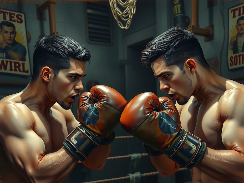 Two Boxers Engage in Intense Slap Box Match in a Gritty Urba...