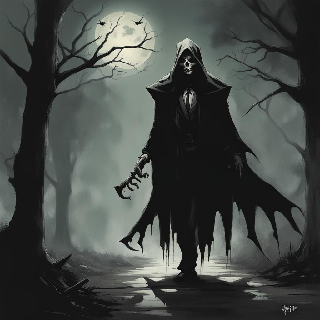 Sinister Spooky Scene in Detailed Style