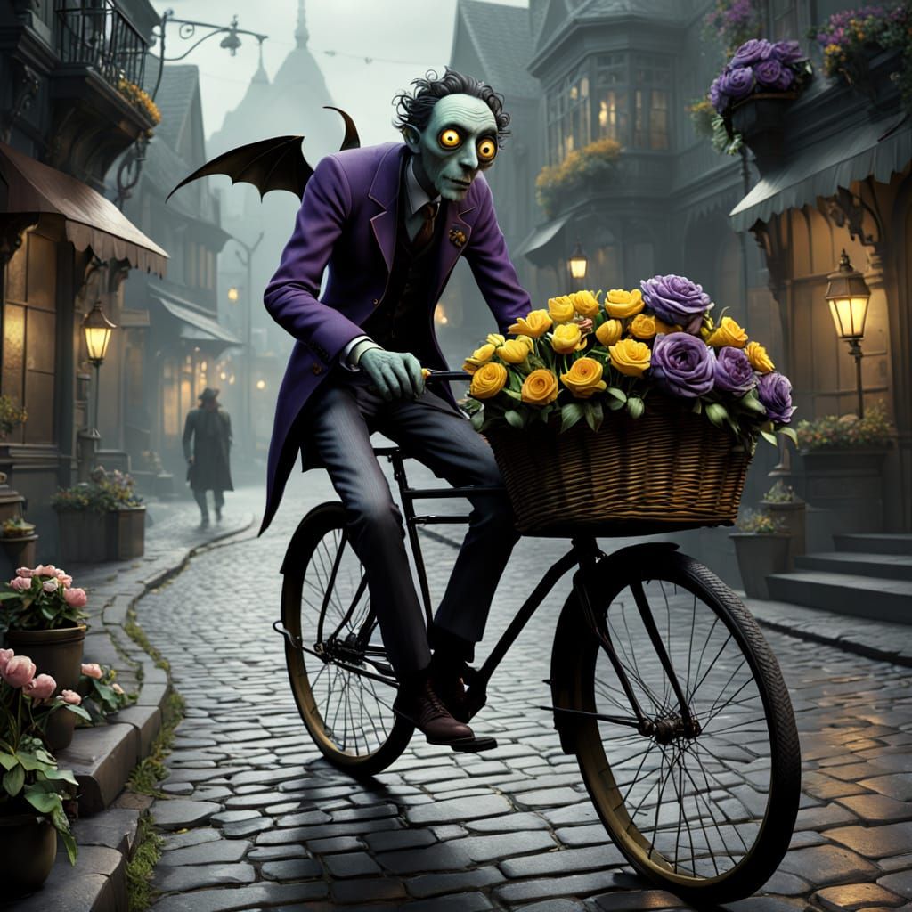 Tim Burton Style Flower Delivery on Gloomy Street