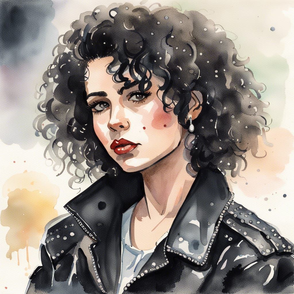 Watercolor Portrait in 80's Berlin Style