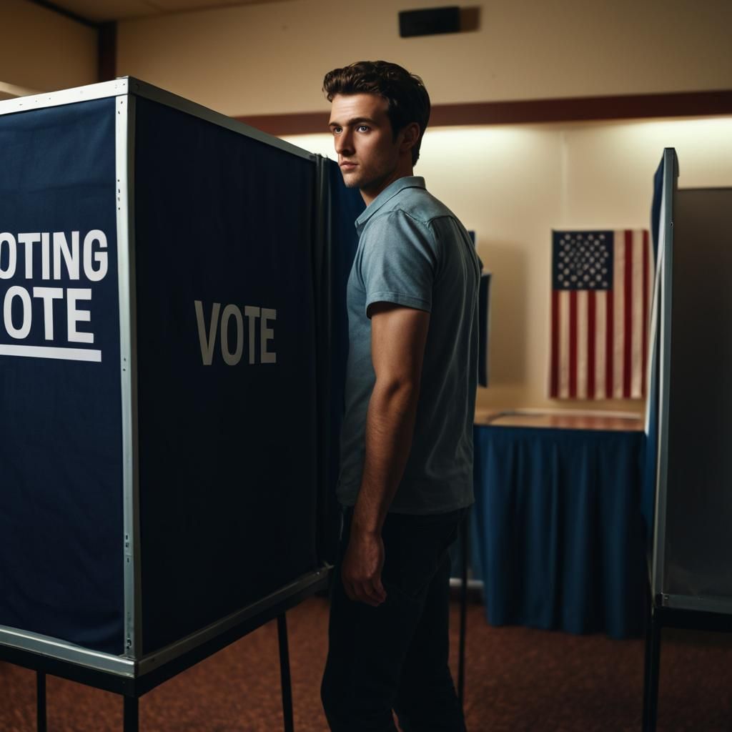 Voting Booth Interior on Election Day