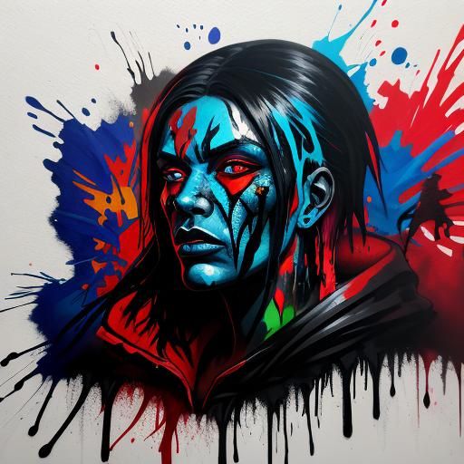 Graffiti Art in Red White and Black