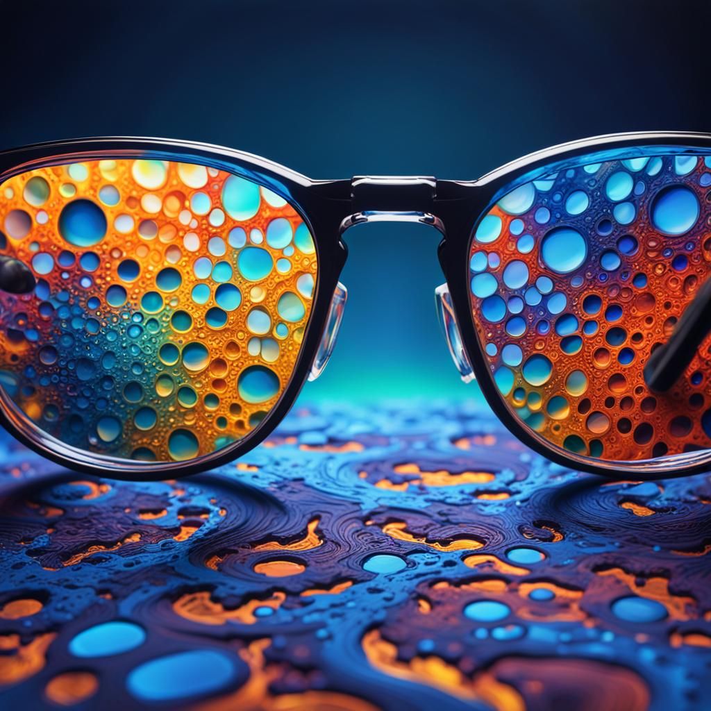 Fractal Batik Refraction from Glasses - Hyperdetailed Macro