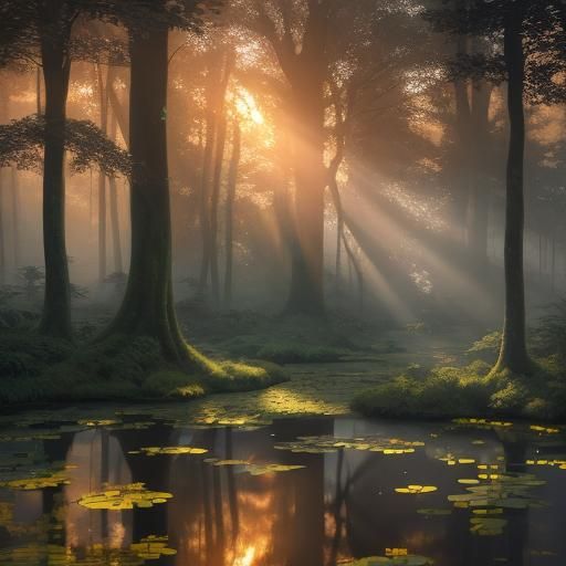 Hyperrealistic 3D Render of a Whispering Glade