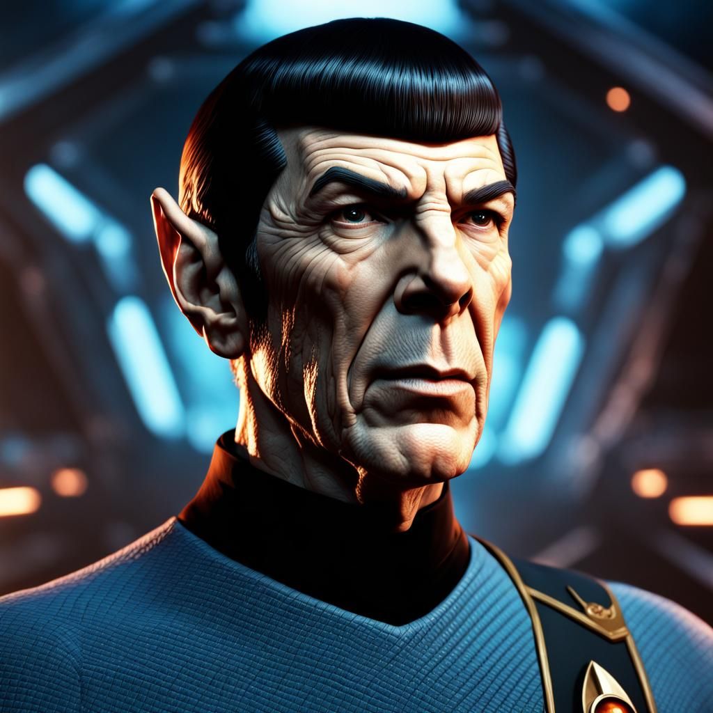 Mr. Spock Portrait in Space: Science Fiction Art