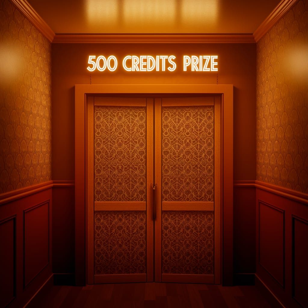 Vintage-Styled Secret Door with Neon Prize Sign