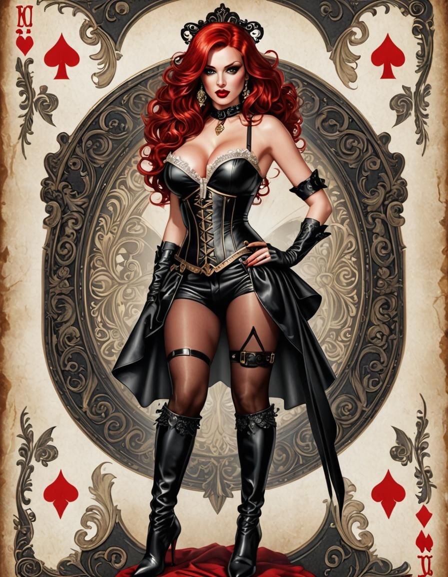 Ace of Spades Pinup Girl in Hyperrealistic Style