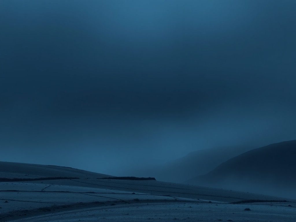 Mysterious Ultraminimal Landscape in Bluish-Gray