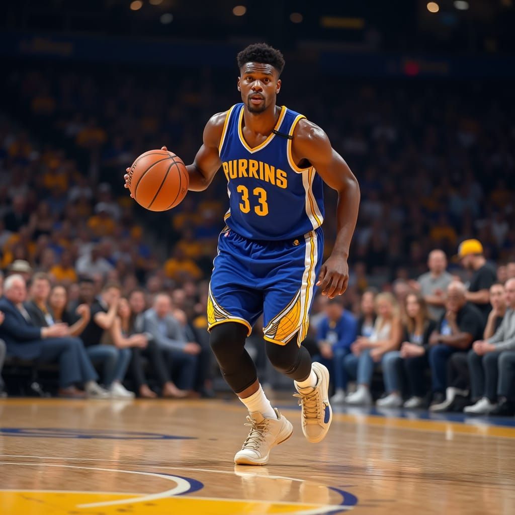 Hyper-Realistic Portrait of an Athletic Basketball Player