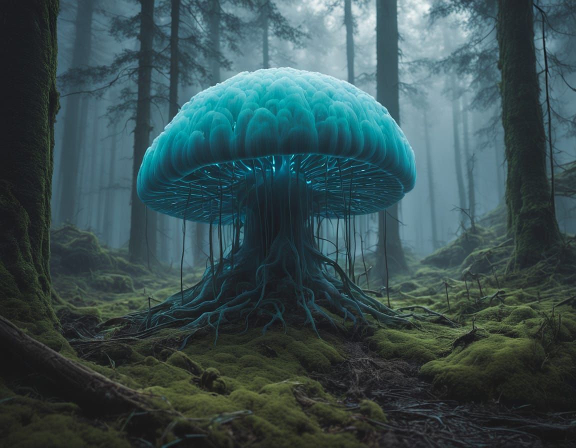 Aurora Forest Fungus Illuminates Dark Undergrowth in Hyper R...