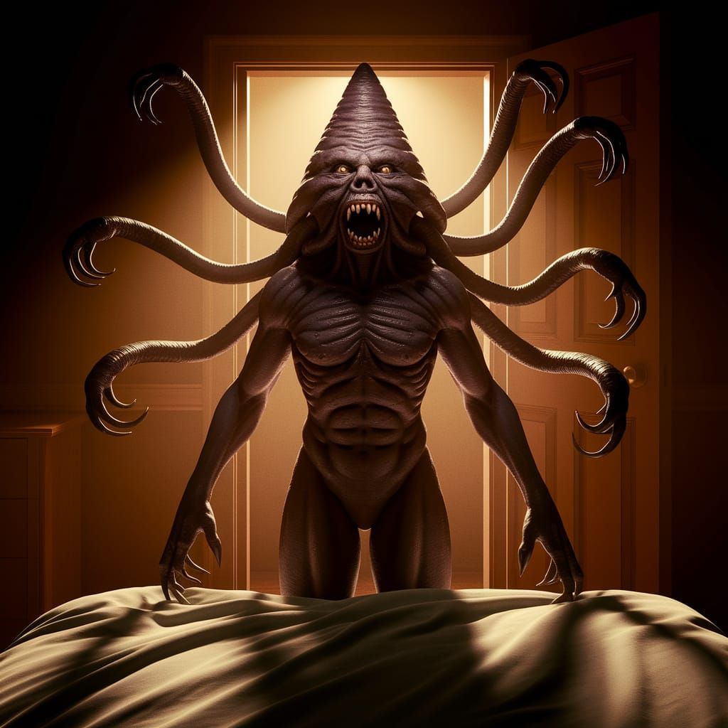 Eerie Darkroom Horror Figure Emerges from Shadows