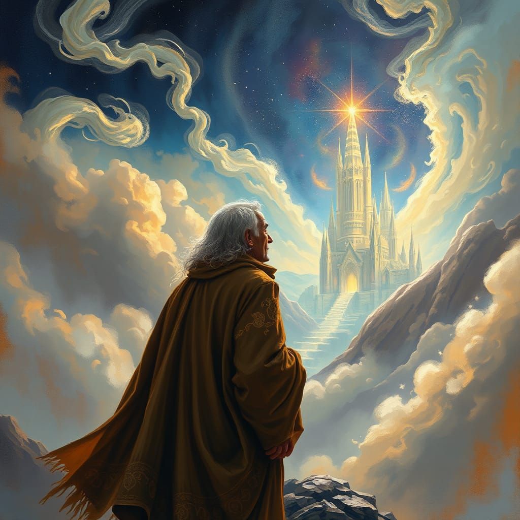 Heavenly City Vision in Dreamlike Style