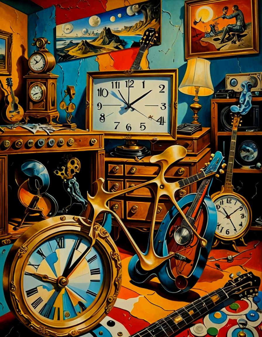 Surrealist Dreamscape in a Melting Room Scene