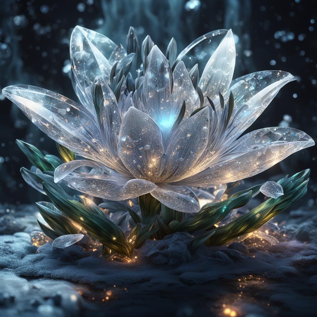 White Crystal Lily in Detailed Matte Painting