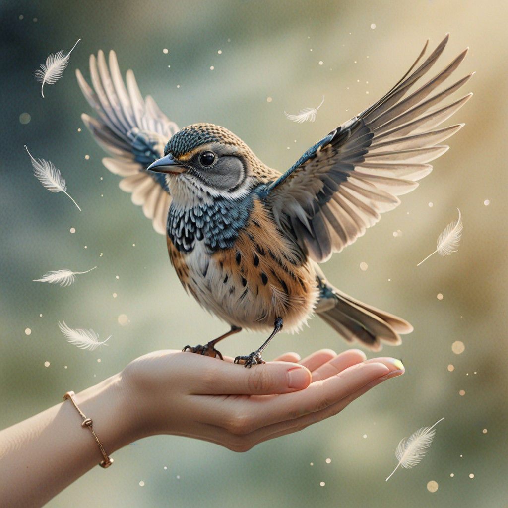 Enchanting Bird Perched on a Gentle Hand