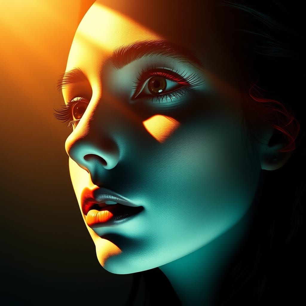 Surreal Woman with Melting Features in Dreamlike Style