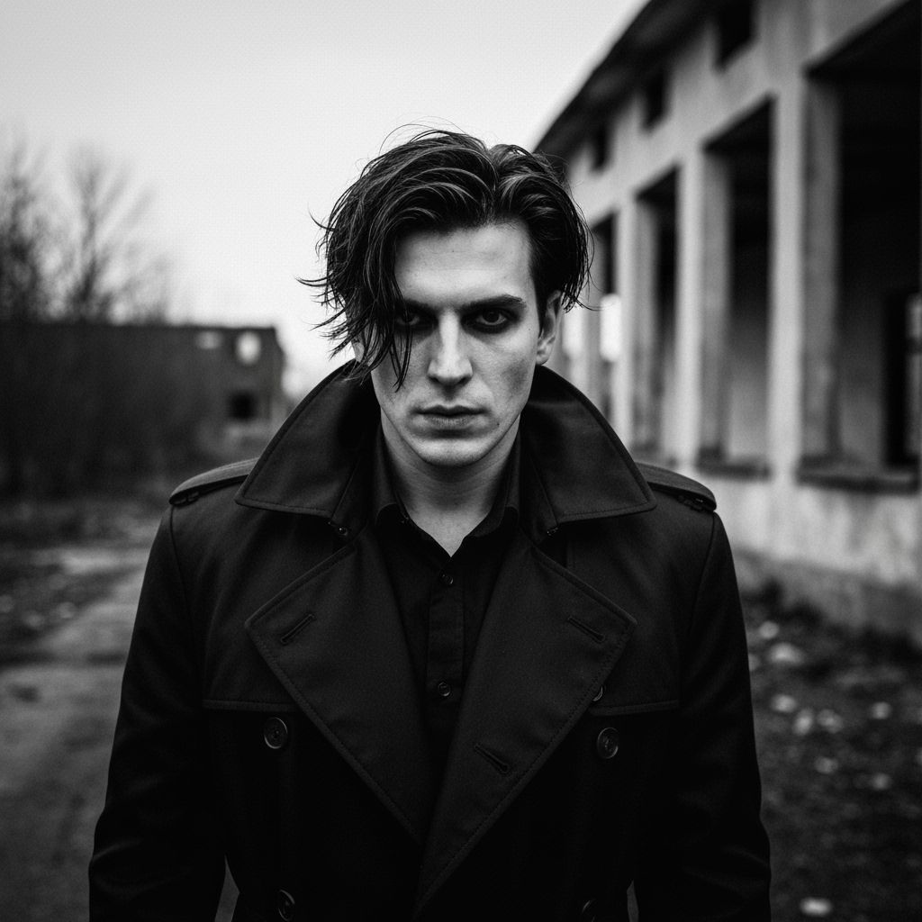 Vampire with Burning Flame in Dark Fantasy Style