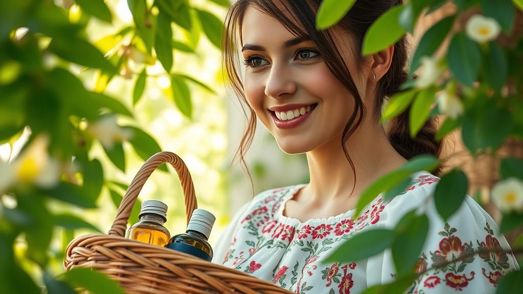 Happy Ukrainian Girl in Embroidered Blouse: Digital Matte Pa...