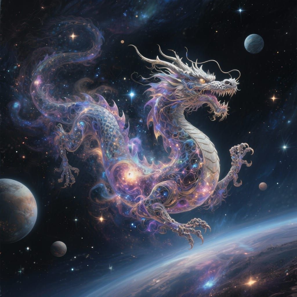 Cosmic Dragon of Stardust and Galaxies