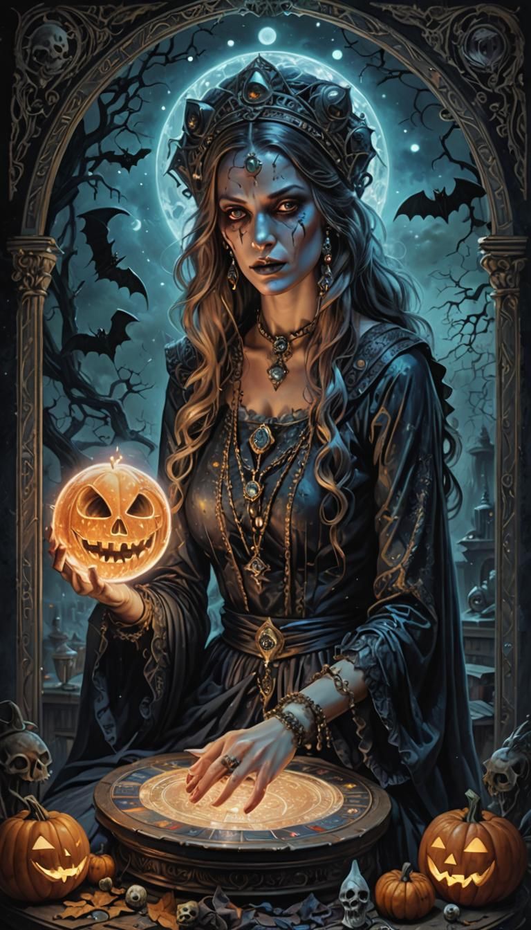 Halloween Fortune Teller in Cosmic Horror Style