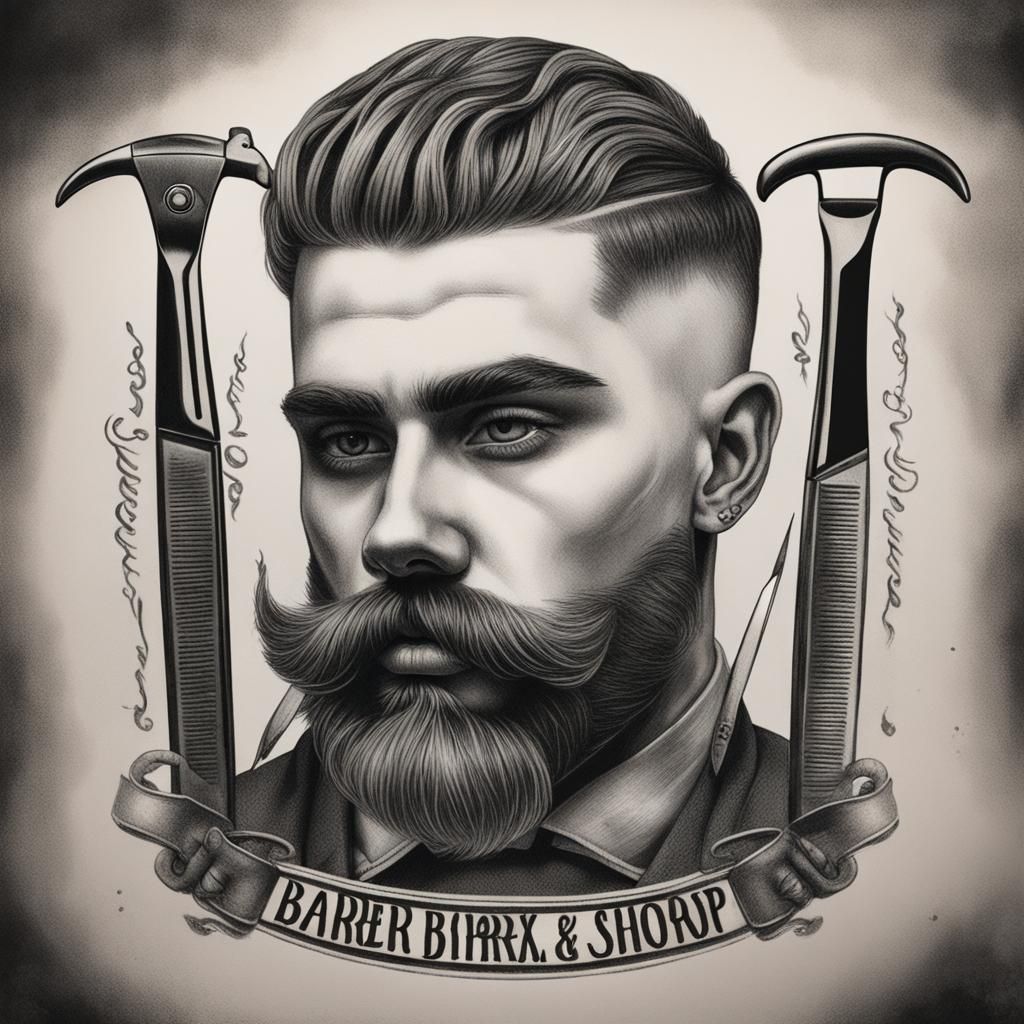 Peaky Blinders Barber Shop Logo in Charcoal