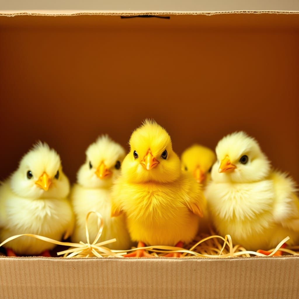 Box of Peeps Chicks with One Angry Face