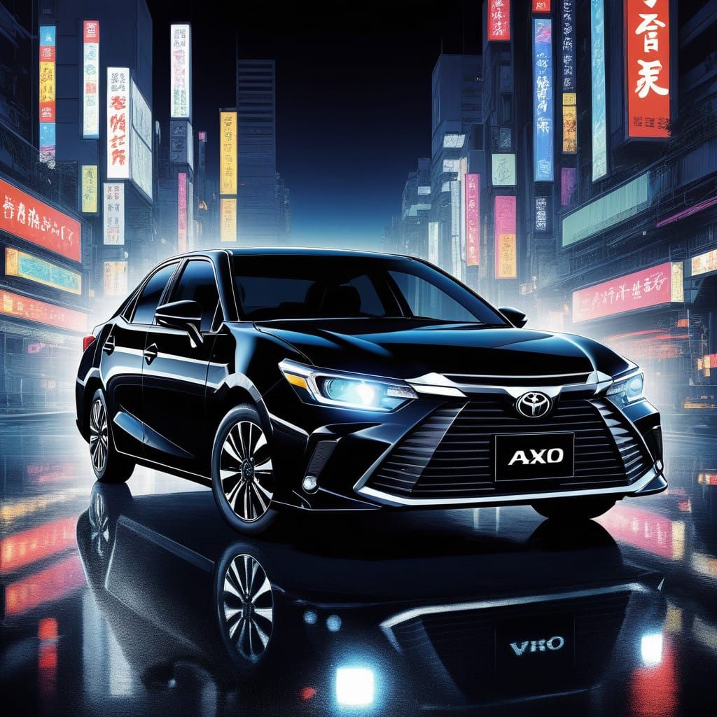 Anime-Inspired Toyota Axio 2021 in Glossy Black