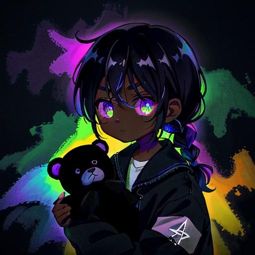 Child in Night Sky Jacket Holding Teddy Bear