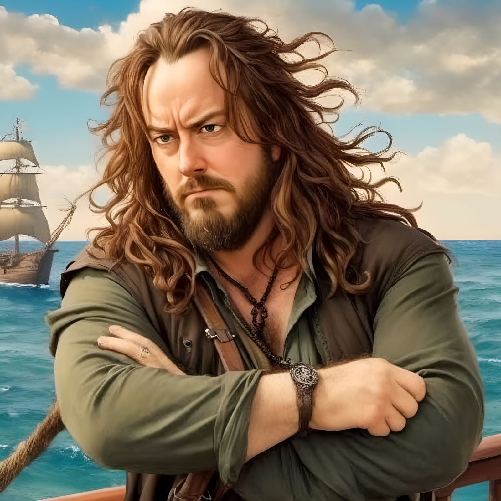 Pirate King in Fierce Battle Portrait