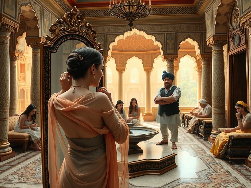 Ornate Harem Scene with Albanian Woman and Oriental Details