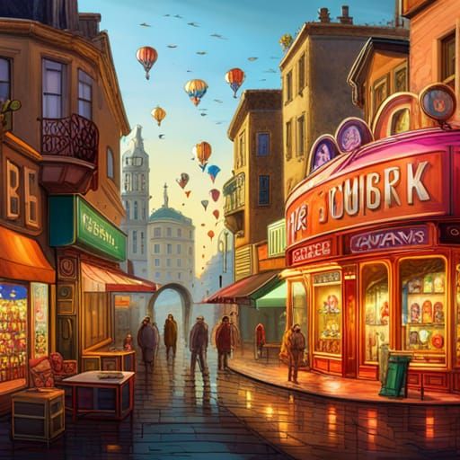 Fantasy Crystal Shop in Maximalist 3D Render