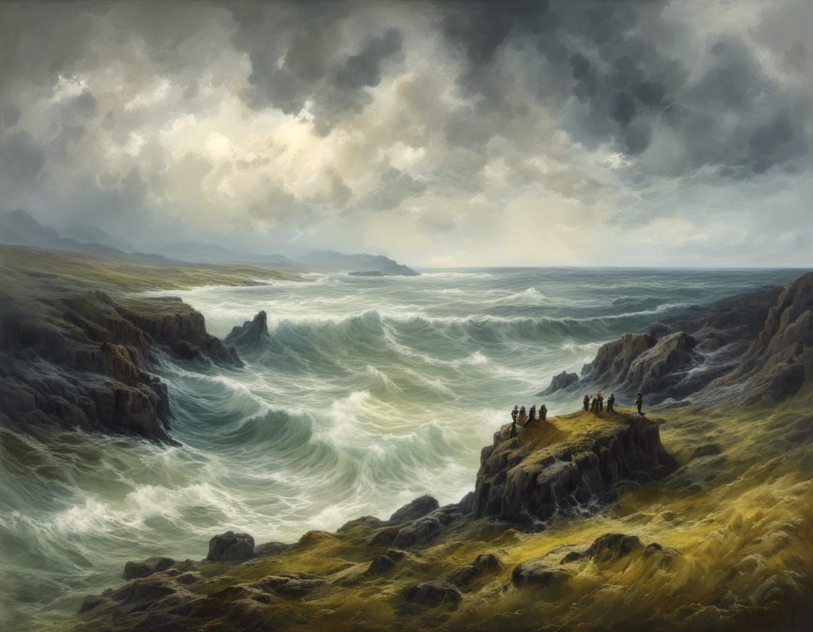 Storm Approaches Scottish Hebrides: Watercolour Painting