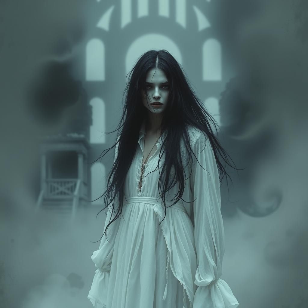 Ethereal Woman in Mist: A Surrealist Portrait