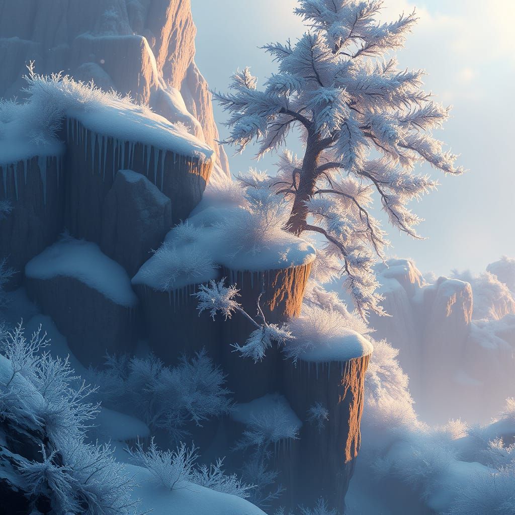 Fantastical Frost Landscape in Deep, Intricate Detail