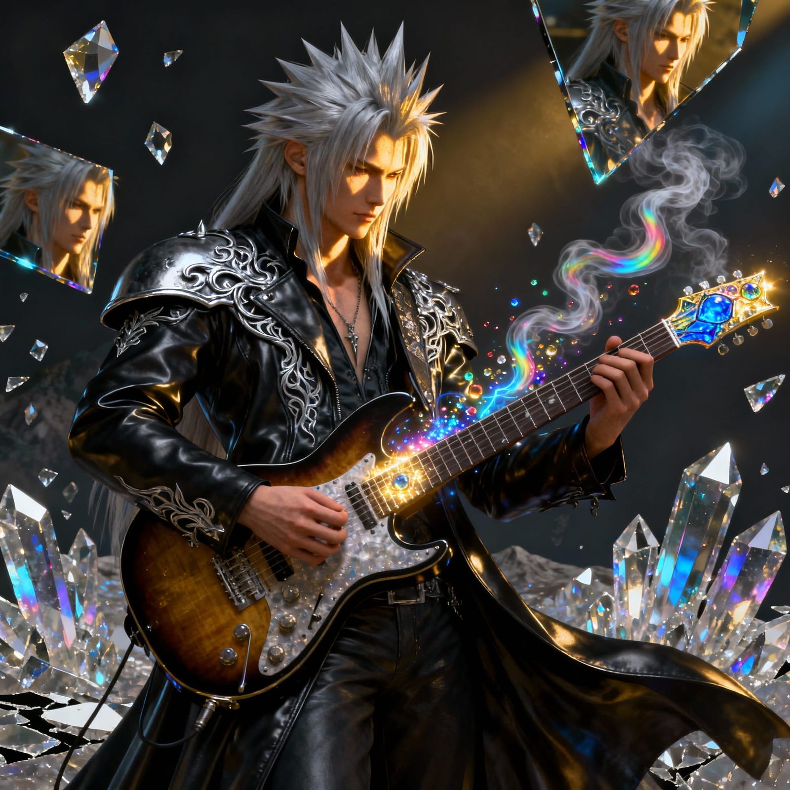 Sephiroth Portrait in Rich Fantasy Art Style