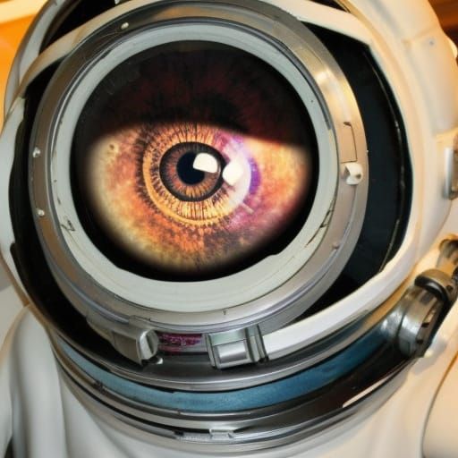 Giant Eyeball Inside Astronaut Helmet