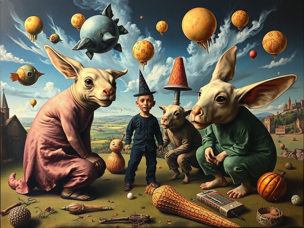 Surreal Whimsical People in Eclectic Colors