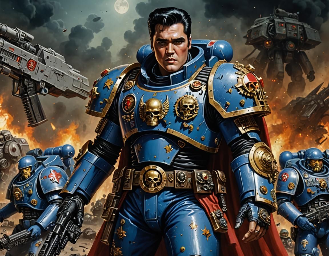 Elvis Presley as Chaos Space Marine