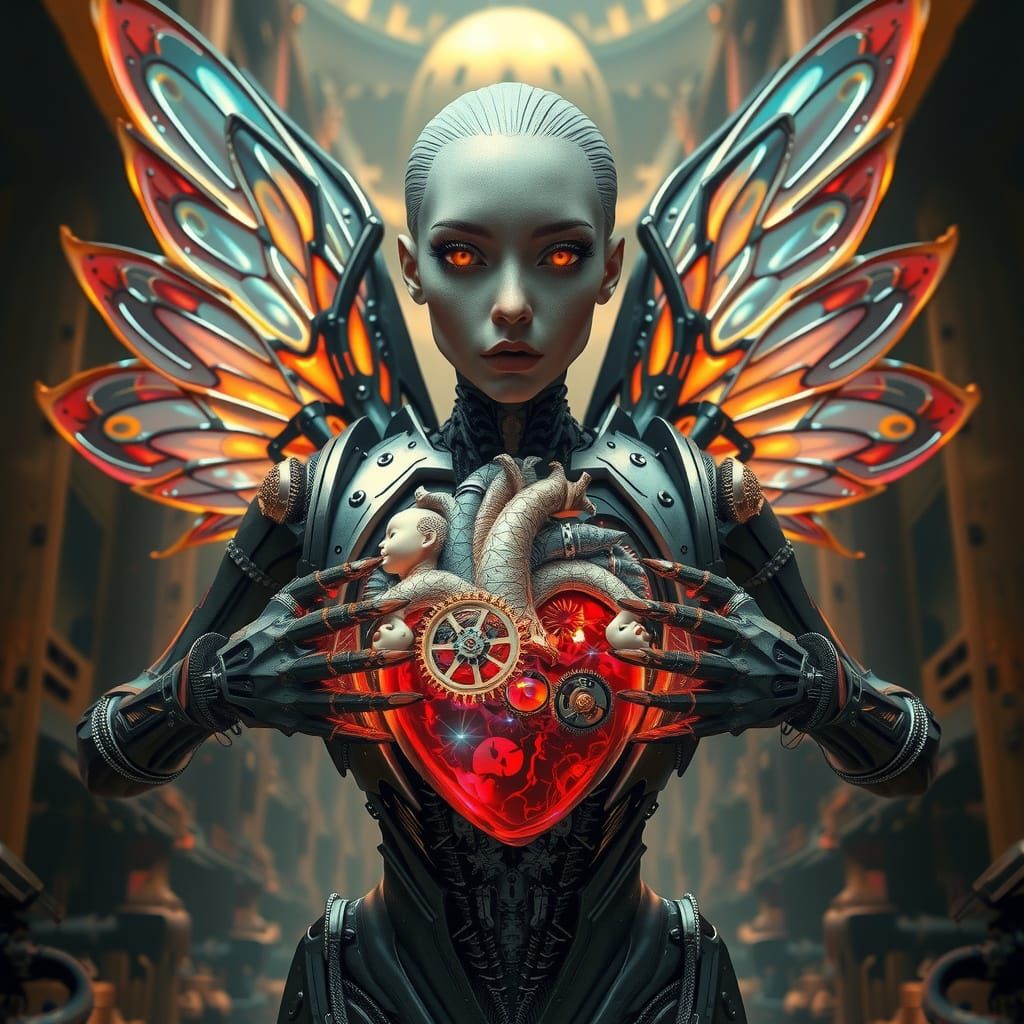 Menacing Cyborg Fairy Reveals Mechanical Heart