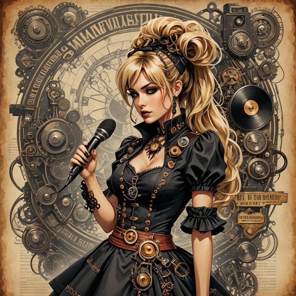 Steampunk Rock Album Cover Concept Art