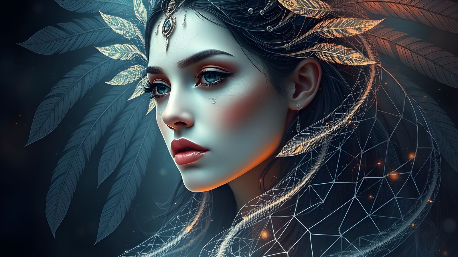 Ethereal Lilith as Mandala Martyrdom in Fractal Art