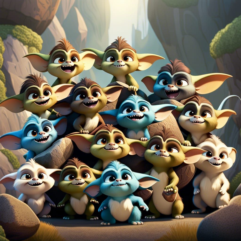 Cute Gremlins Teamwork: Cinematic Animation Still