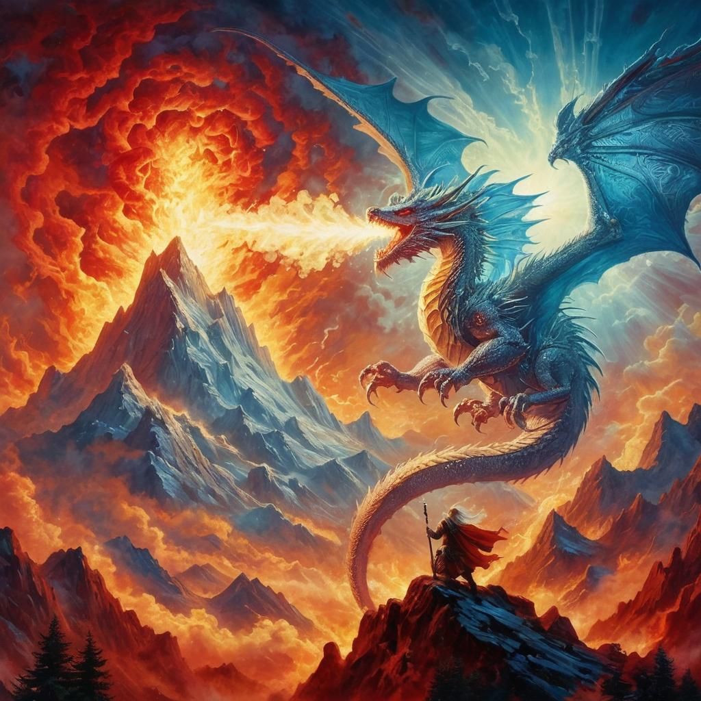 Silver Dragon Unleashes Etherial Gas: Classic AD&D Art