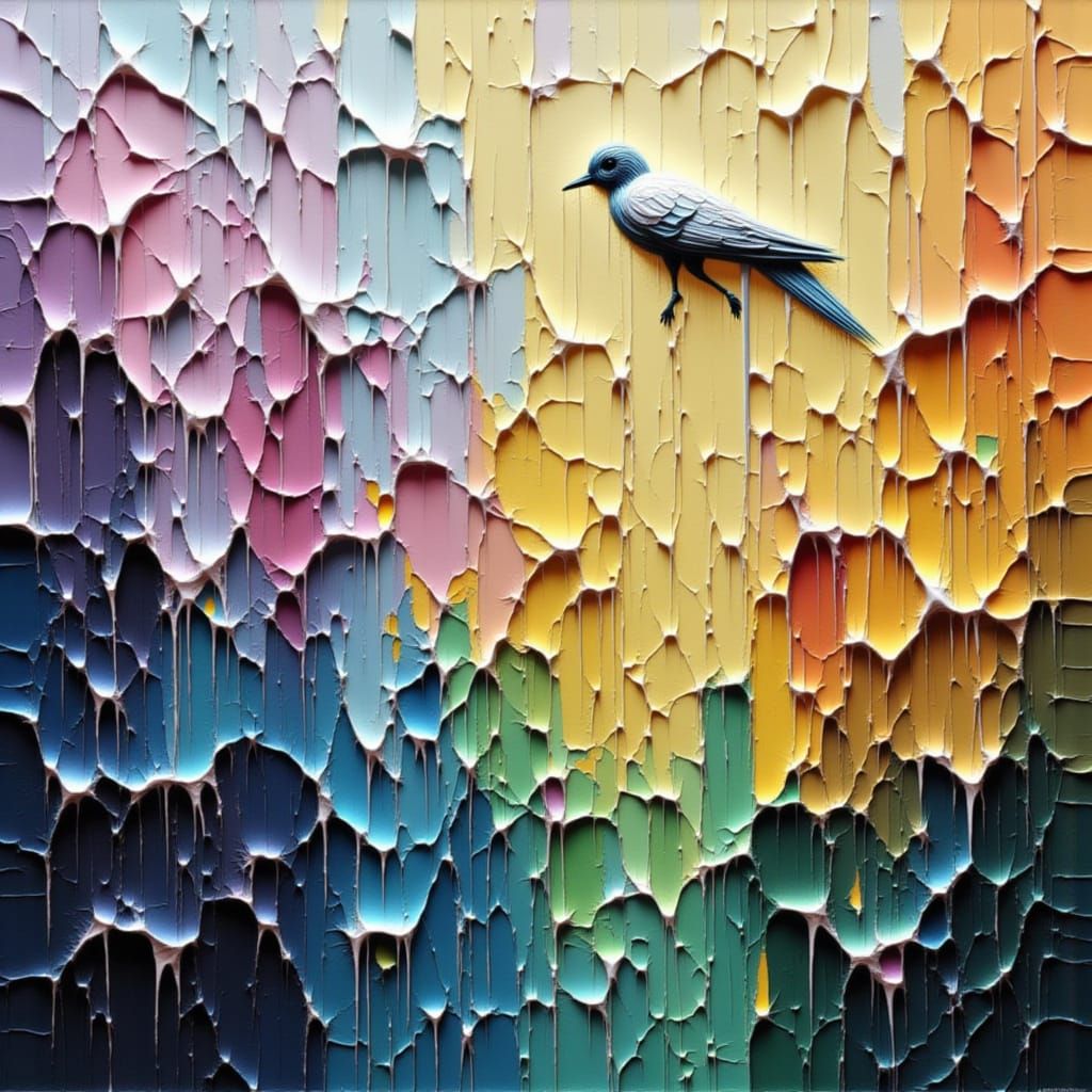 Multicoloured Raindrops on a Window