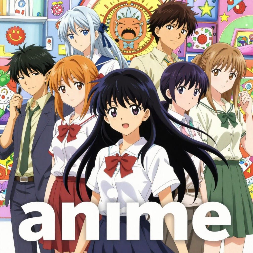 Vibrant Anime Manga Scene with Expressive Characters