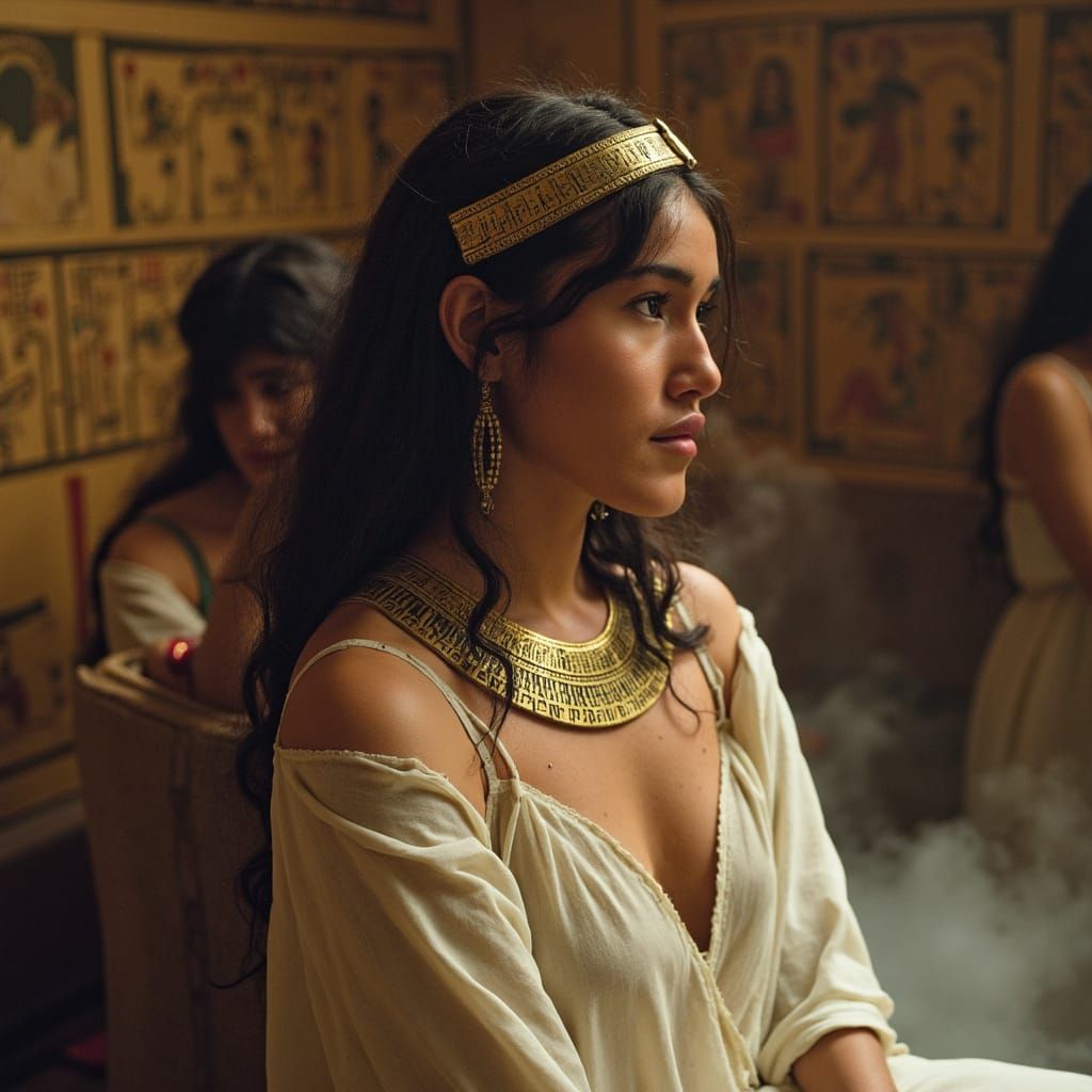 Cleopatra in Ancient Egyptian Bathhouse