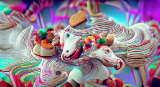 Psychedelic Rocking Horse People Eat Marshmallow Pies