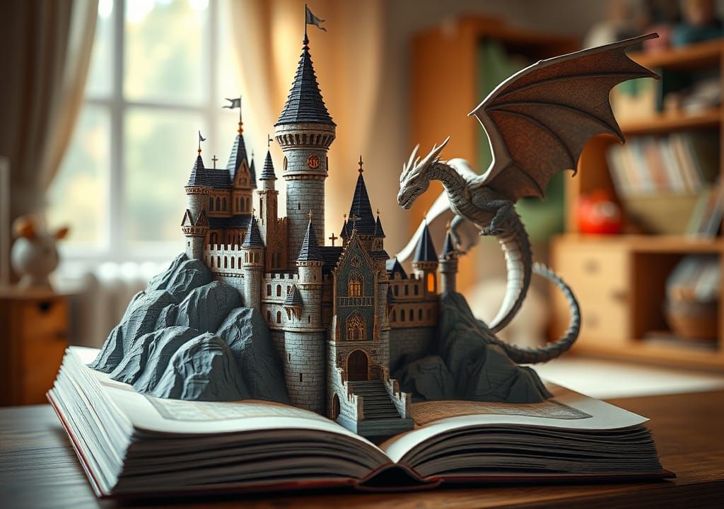 Majestic Castle and Dragon Pop-Up Book Design