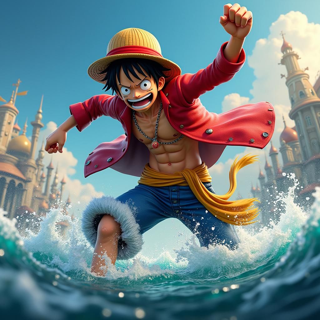 Photorealistic Monkey D. Luffy in One Piece Universe